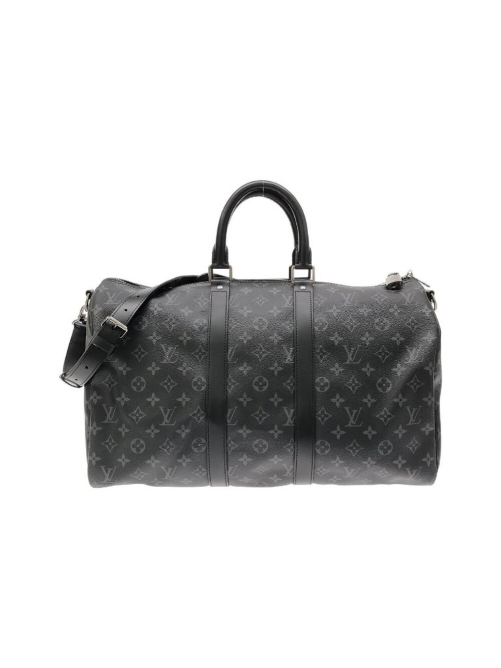 Louis Vuitton Monogram Eclipse Keepall Bandouliere 45 Boston Bag